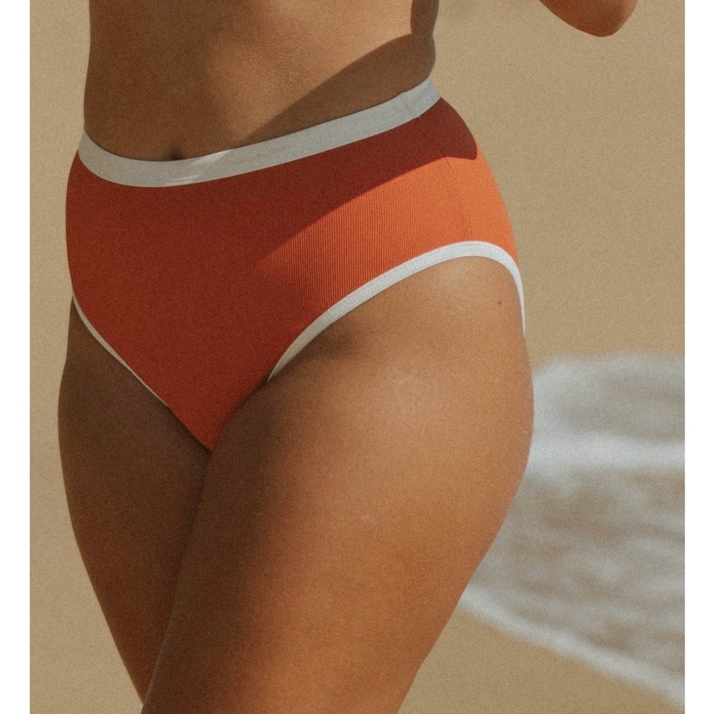 Geode Ribbed Coral Bikini bottoms various sizes